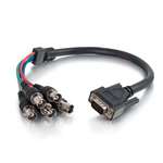 1.5' HD15M TO 5-BNC FEMALE VIDEO CABLE              BLACK
