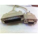 Rs232 Comm Cable,4M,9 Pin F Host,To 25 Pin Ptr,For 7162/71