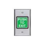 975 Green exit Momentary 1x1 Pushbutton 24v alum FINISH