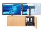 Credenza3-V 3-Bay. Supports (2) 70" Displays Or (1) 103" Lcd